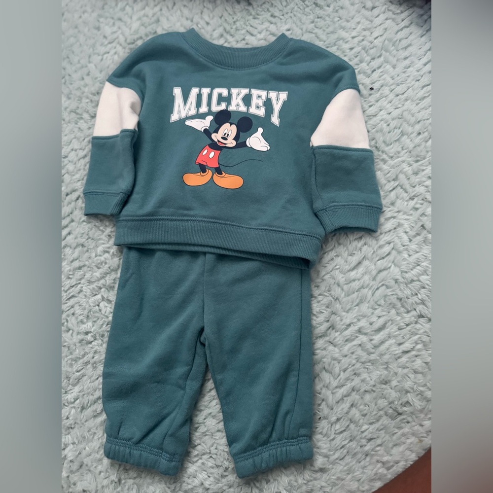 Mickey Mouse Teal and White Toddler Outfit